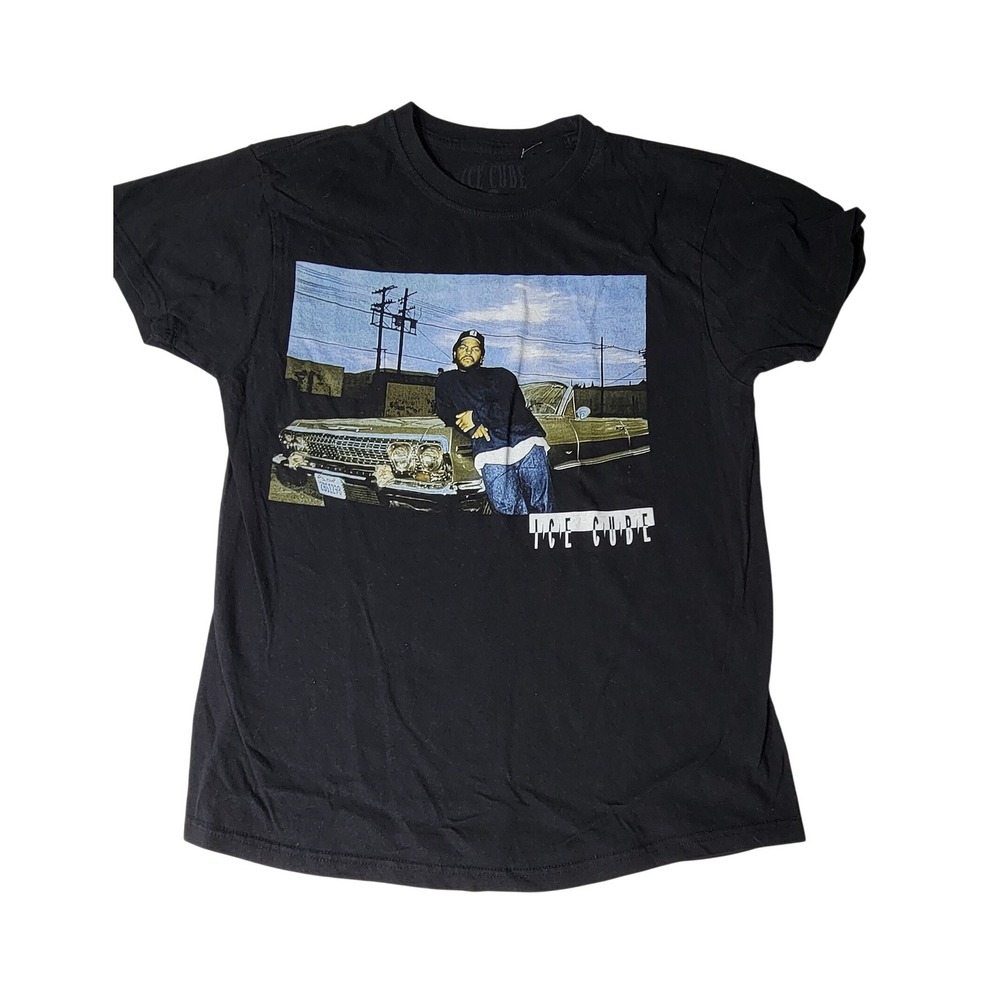 Ice Cube Black Graphic T-Shirt Mens Medium Lowrider Hip Hop Rap Tee